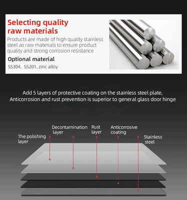 Zawias do drzwi prysznicowych ze szkła hartowanego 8-12 mm, wykonany z mosiądzu, do łazienki hotelowej