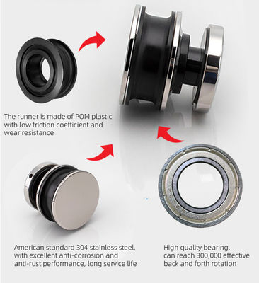 Wysoce odporne na korozję drzwi stodoły i zestaw sprzętu z 8-12 grube szkło bezpieczne