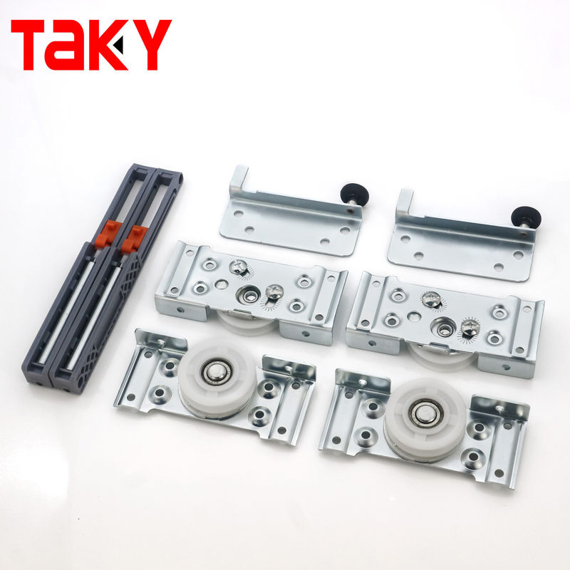 Żelazne i nylonowe rolki do drzwi składanych, do drzwi przesuwnych szafy, 8,5 cm * 11 cm