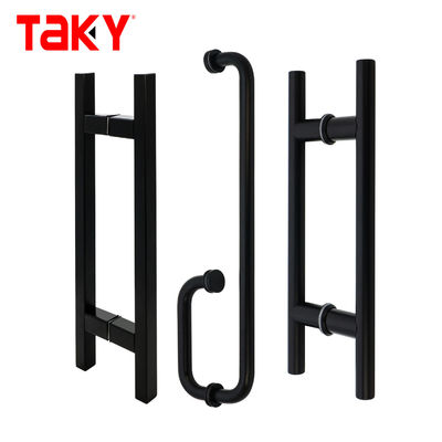 Dobra cena Klamki do drzwi i okien ze stali nierdzewnej 304, matowy czarny kolor, kwadratowa rura, klamka do drzwi szklanych w Internecie