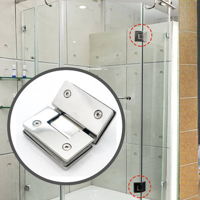 Dobra cena Zawias niklowany szczotkowany do szkła, kąt otwarcia 135 stopni, idealny do szklanych kabin prysznicowych w Internecie