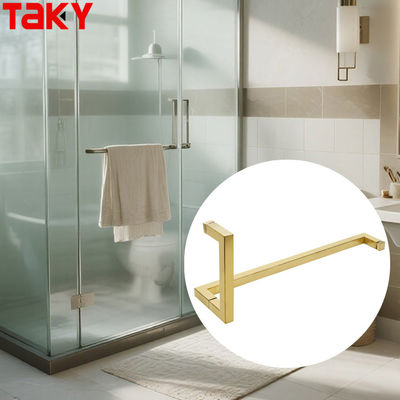 Dobra cena Wholesale Stainless Steel Modern Gold Color Shower Room Tubular Glass Door Pull Handles w Internecie