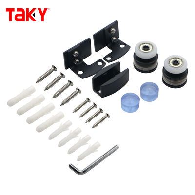 Dobra cena Stainless Steel 304 Black Bathroom Sliding Door Kit Sliding Shower Glass Door Hardware System w Internecie