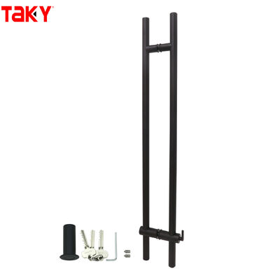 Dobra cena Nowoczesny uchwyt do drzwi szklanych ze stali nierdzewnej w kształcie litery H z zamkiem, do prysznica i użytku domowego w Internecie