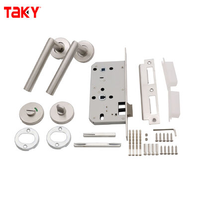 Dobra cena Uchwyt do drzwi prysznicowych ze szkła, wykończony satynowym niklem, z rurowym zamkiem ze stali nierdzewnej 304 i wkładką zamka C-Level w Internecie