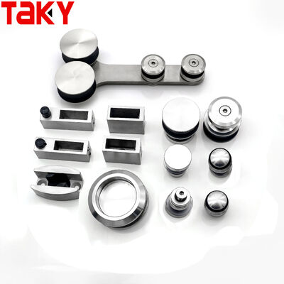 Zestaw sprzętowy do drzwi prysznicowych ze stali nierdzewnej 304 bez ramki z 80-120 kg nośnikiem i cichym ścieżką kołyskową