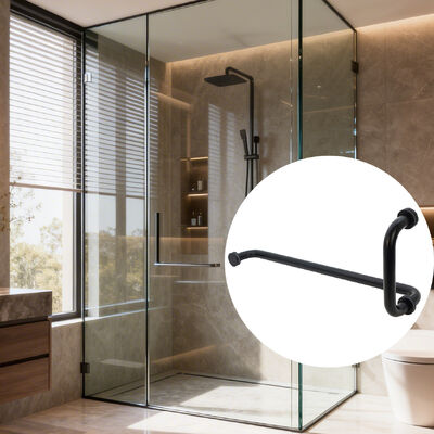 Dobra cena Klamka do szklanych drzwi prysznicowych 12-calowy czarny okrągły uchwyt prysznicowy ze stali nierdzewnej 304 w Internecie